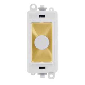 Click Scolmore - Click GridPro 20A Flex Outlet Module White Satin Brass (GM2017PWSB)