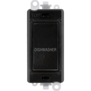 Click Scolmore - Click GridPro 20Ax Double Pole Switch Module Black Dishwasher (GM2018BK-DW)
