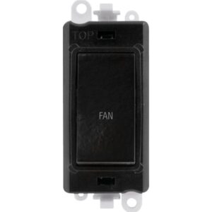 Click Scolmore - Click GridPro 20Ax Double Pole Switch Module Black Fan (GM2018BK-FN)