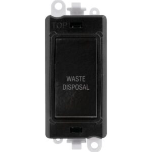 Click Scolmore - Click GridPro 20Ax Double Pole Switch Module Black Waste Disposal (GM2018BK-WD)