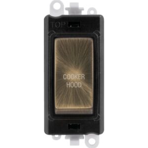 Click Scolmore - Click GridPro 20Ax Double Pole Switch Module Black Antique Brass Cooker Hood (GM2018BKAB-CH)