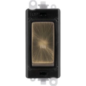 Click Scolmore - Click GridPro 20Ax Double Pole Switch Module Black Antique Brass Fan (GM2018BKAB-FN)
