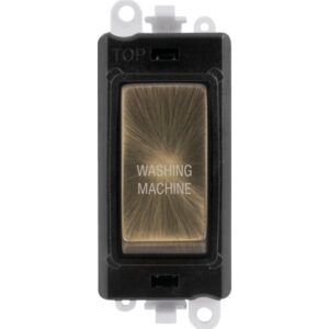 Click Scolmore - Click GridPro 20Ax Double Pole Switch Module Black Antique Brass Washing Machine (GM2018BKAB-WM)