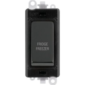 Click Scolmore - Click GridPro 20Ax Double Pole Switch Module Black Black Nickel Fridge Freezer (GM2018BKBN-FF)