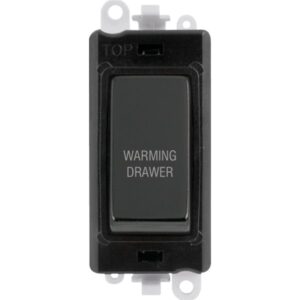 Click Scolmore - Click GridPro 20Ax Double Pole Switch Module Black Black Nickel Warming Drawer (GM2018BKBN-WDR)