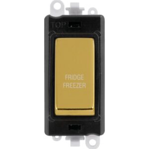 Click Scolmore - Click GridPro 20Ax Double Pole Switch Module Black Polished Brass Fridge Freezer (GM2018BKBR-FF)