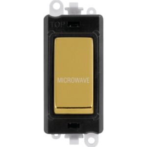 Click Scolmore - Click GridPro 20Ax Double Pole Switch Module Black Polished Brass Microwave (GM2018BKBR-MW)