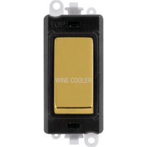 Click Scolmore - Click GridPro 20Ax Double Pole Switch Module Black Polished Brass Wine Cooler (GM2018BKBR-WC)