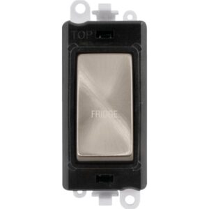 Click Scolmore - Click GridPro 20Ax Double Pole Switch Module Black Brushed Stainless Fridge (GM2018BKBS-FD)