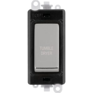 Click Scolmore - Click GridPro 20Ax Double Pole Switch Module Black Polished Chrome Tumble Dryer (GM2018BKCH-TD)
