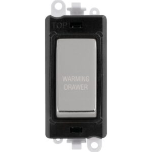 Click Scolmore - Click GridPro 20Ax Double Pole Switch Module Black Polished Chrome Warming Drawer (GM2018BKCH-WDR)