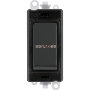 Click Scolmore - Click GridPro 20Ax Double Pole Switch Module Black Matt Black Dishwasher (GM2018BKMB-DW)