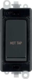 Click Scolmore - Click GridPro 20Ax Double Pole Switch Module Black Matt Black Hot Tap (GM2018BKMB-HT)