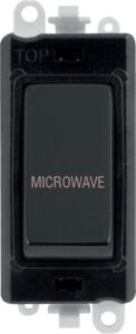 Click Scolmore - Click GridPro 20Ax Double Pole Switch Module Black Matt Black Microwave (GM2018BKMB-MW)