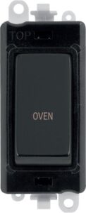 Click Scolmore - Click GridPro 20Ax Double Pole Switch Module Black Matt Black Oven (GM2018BKMB-OV)
