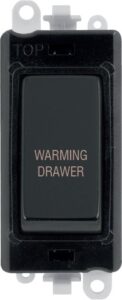 Click Scolmore - Click GridPro 20Ax Double Pole Switch Module Black Matt Black Warming Drawer (GM2018BKMB-WDR)