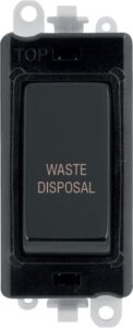 Click Scolmore - Click GridPro 20Ax Double Pole Switch Module Black Matt Black Waste Disposal (GM2018BKMB-WD)
