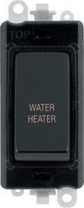 Click Scolmore - Click GridPro 20Ax Double Pole Switch Module Black Matt Black Water Heater (GM2018BKMB-WH)