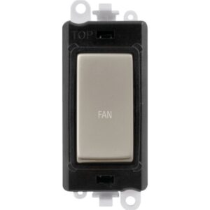 Click Scolmore - Click GridPro 20Ax Double Pole Switch Module Black Pearl Nickel Fan (GM2018BKPN-FN)