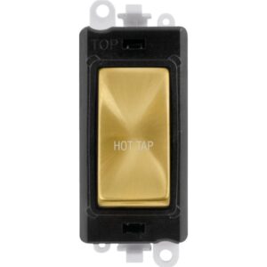 Click Scolmore - Click GridPro 20Ax Double Pole Switch Module Black Satin Brass Hot Tap (GM2018BKSB-HT)