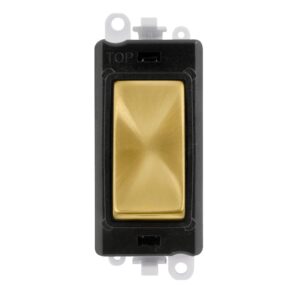 Click Scolmore - Click GridPro 20Ax Double Pole Switch Module Black Satin Brass (GM2018BKSB)