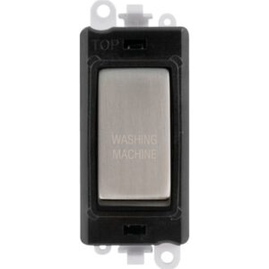 Click Scolmore - Click GridPro 20Ax Double Pole Switch Module Black Stainless Steel Washing Machine (GM2018BKSS-WM)