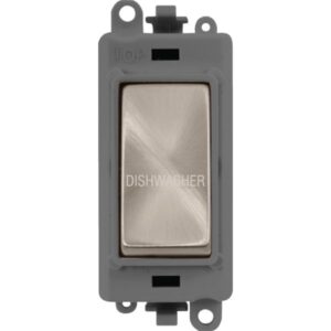 Click Scolmore - Click GridPro 20Ax Double Pole Switch Module Grey Brushed Stainless Dishwasher (GM2018GYBS-DW)
