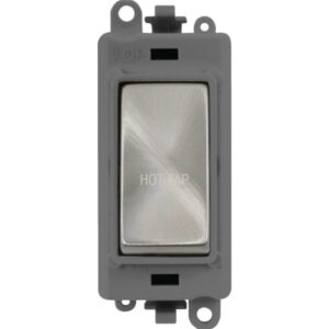 Click Scolmore - Click GridPro 20Ax Double Pole Switch Module Grey Satin Chrome Hot Tap (GM2018GYSC-HT)
