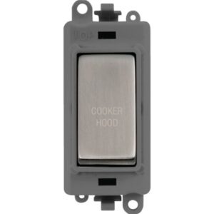 Click Scolmore - Click GridPro 20Ax Double Pole Switch Module Grey Stainless Steel Cooker Hood (GM2018GYSS-CH)