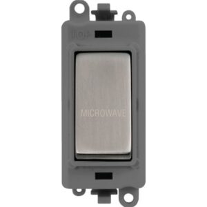 Click Scolmore - Click GridPro 20Ax Double Pole Switch Module Grey Stainless Steel Microwave (GM2018GYSS-MW)