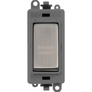 Click Scolmore - Click GridPro 20Ax Double Pole Switch Module Grey Stainless Steel Warming Drawer (GM2018GYSS-WDR)