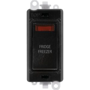 Click Scolmore - Click GridPro 20Ax Double Pole Switch With Neon Module Black Fridge Freezer (GM2018NBK-FF)