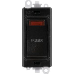 Click Scolmore - Click GridPro 20Ax Double Pole Switch With Neon Module Black Freezer (GM2018NBK-FZ)