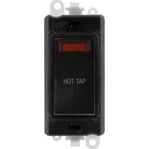 Click Scolmore - Click GridPro 20Ax Double Pole Switch With Neon Module Black Hot Tap (GM2018NBK-HT)