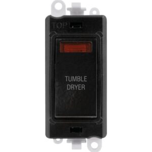 Click Scolmore - Click GridPro 20Ax Double Pole Switch With Neon Module Black Tumble Dryer (GM2018NBK-TD)