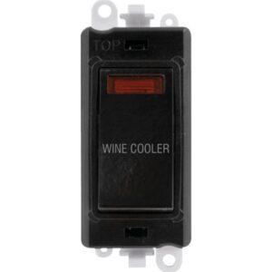 Click Scolmore - Click GridPro 20Ax Double Pole Switch With Neon Module Black Wine Cooler (GM2018NBK-WC)