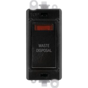 Click Scolmore - Click GridPro 20Ax Double Pole Switch With Neon Module Black Waste Disposal (GM2018NBK-WD)