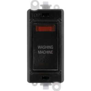Click Scolmore - Click GridPro 20Ax Double Pole Switch With Neon Module Black Washing Machine (GM2018NBK-WM)