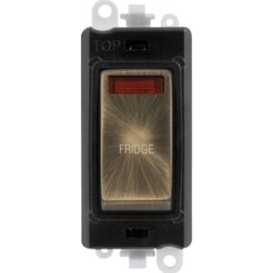 Click Scolmore - Click GridPro 20Ax Double Pole Switch With Neon Module Black Antique Brass Fridge (GM2018NBKAB-FD)