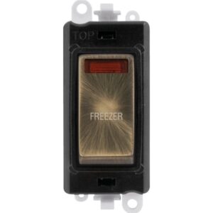 Click Scolmore - Click GridPro 20Ax Double Pole Switch With Neon Module Black Antique Brass Freezer (GM2018NBKAB-FZ)