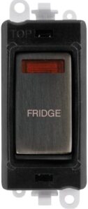 Click Scolmore - Click GridPro 20Ax Double Pole Switch With Neon Module Black Matt Bronze Fridge (GM2018NBKBZ-FD)
