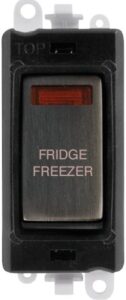 Click Scolmore - Click GridPro 20Ax Double Pole Switch With Neon Module Black Matt Bronze Fridge Freezer (GM2018NBKBZ-FF)
