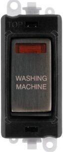Click Scolmore - Click GridPro 20Ax Double Pole Switch With Neon Module Black Matt Bronze Washing Machine (GM2018NBKBZ-WM)