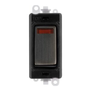 Click Scolmore - Click GridPro 20Ax Double Pole Switch With Neon Module Black Matt Bronze (GM2018NBKBZ)