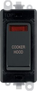 Click Scolmore - Click GridPro 20Ax Double Pole Switch With Neon Module Black Metal Black Cooker Hood (GM2018NBKMB-CH)