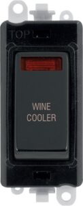 Click Scolmore - Click GridPro 20Ax Double Pole Switch With Neon Module Black Metal Black Wine Cooler (GM2018NBKMB-WC)
