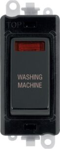 Click Scolmore - Click GridPro 20Ax Double Pole Switch With Neon Module Black Metal Black Washing Machine (GM2018NBKMB-WM)