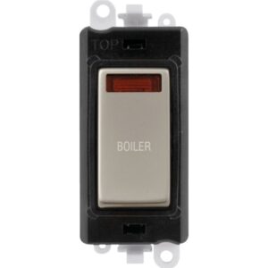 Click Scolmore - Click GridPro 20Ax Double Pole Switch With Neon Module Black Pearl Nickel Boiler (GM2018NBKPN-BL)