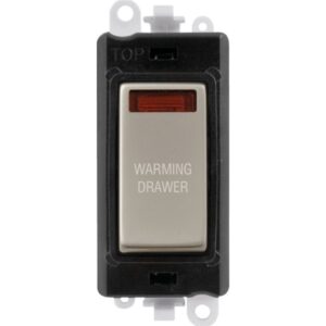 Click Scolmore - Click GridPro 20Ax Double Pole Switch With Neon Module Black Pearl Nickel Warming Drawer (GM2018NBKPN-WDR)