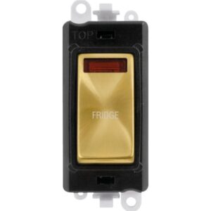 Click Scolmore - Click GridPro 20Ax Double Pole Switch With Neon Module Black Satin Brass Fridge (GM2018NBKSB-FD)